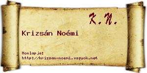 Krizsán Noémi névjegykártya